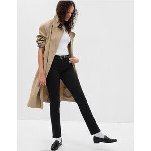 New Gap Jeans Size 10 /30 Black Classic Straight Stretch Mid-Rise 5-pocket Denim